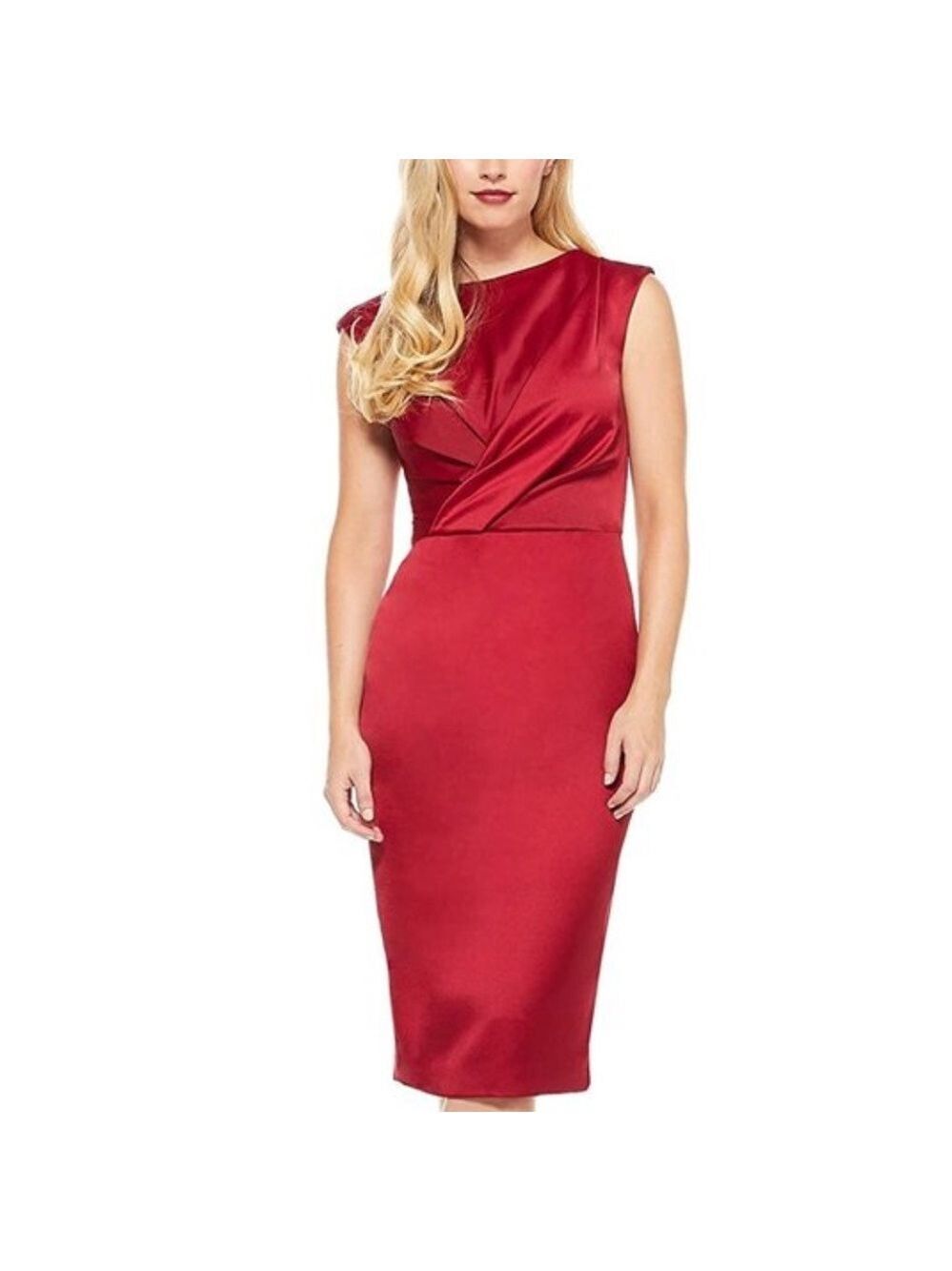Maggy London Women's Satin Draped Cocktail Sheath